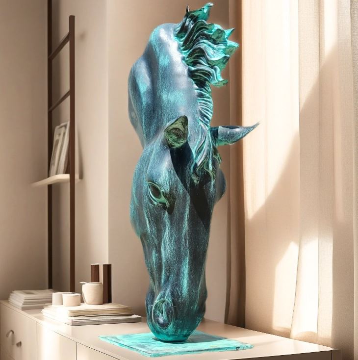 Antique Bronze Horse Head