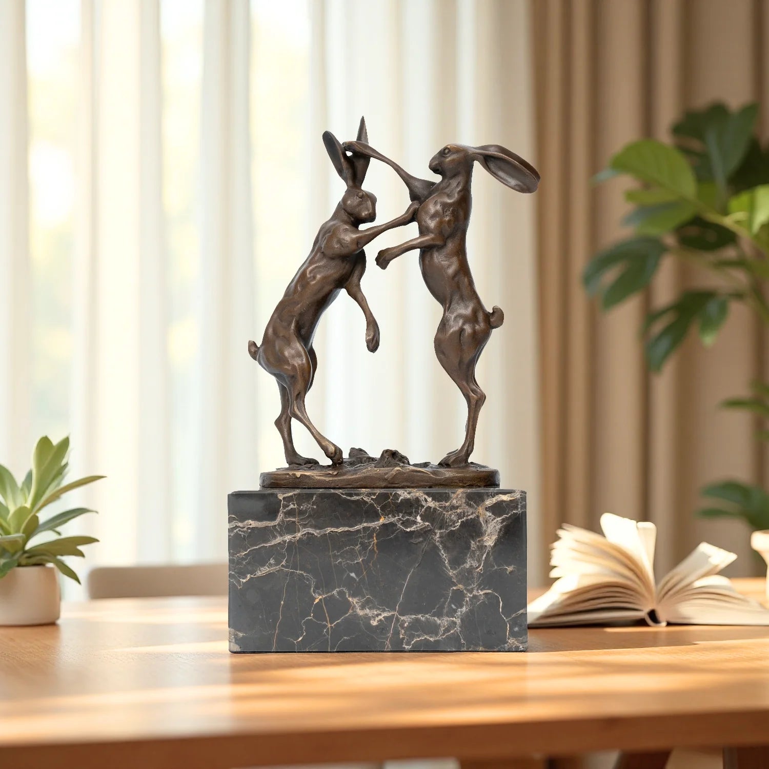 Bronze Boxing Hares