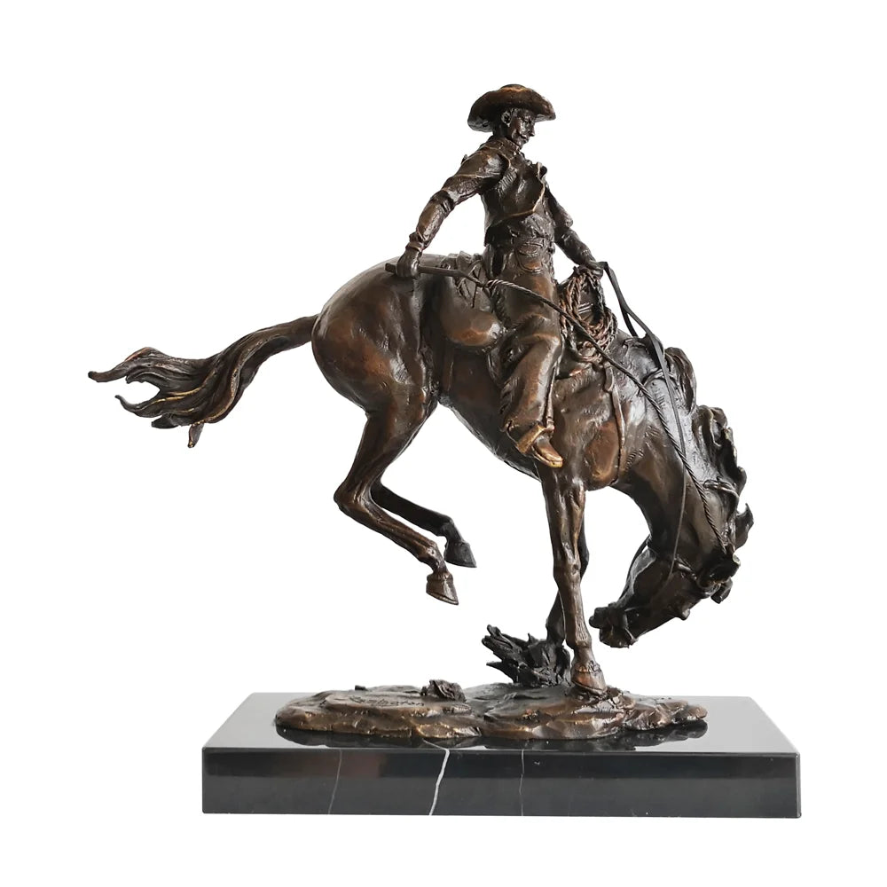 Bronze Cowboy On Bucking Horse