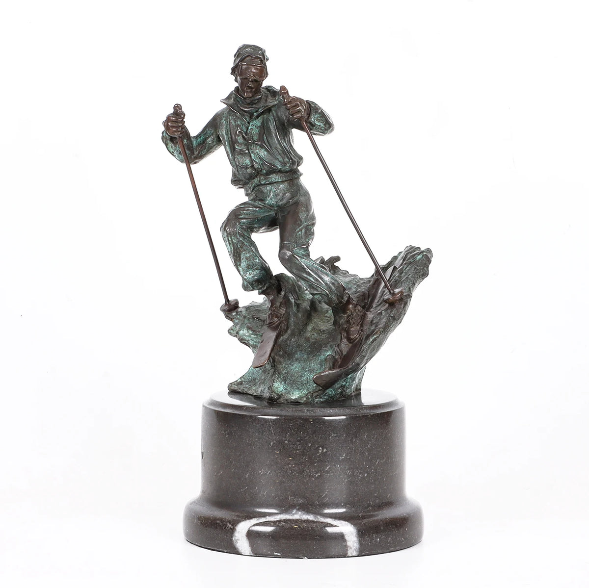 Bronze Skier Sculpture