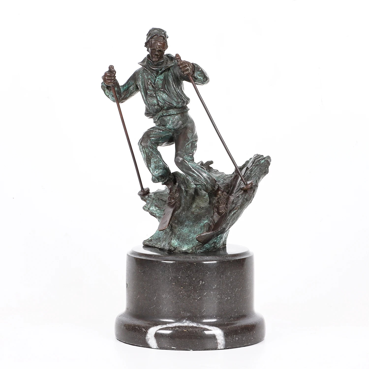 Bronze Skier Sculpture