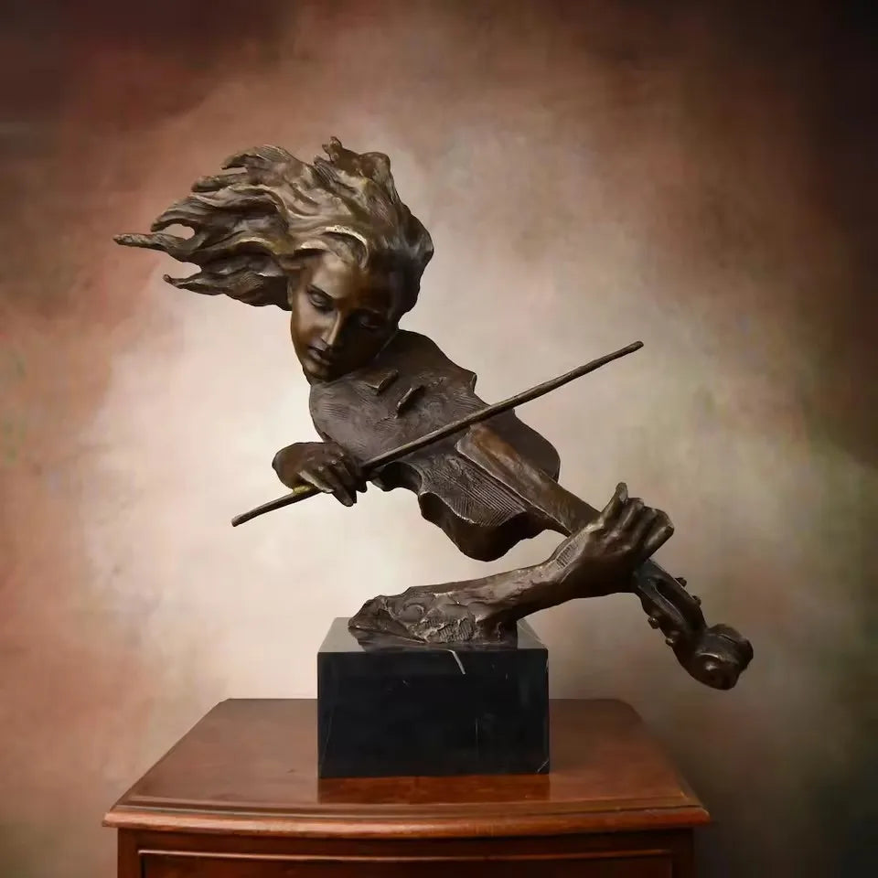 Bronze Violinist Sculpture