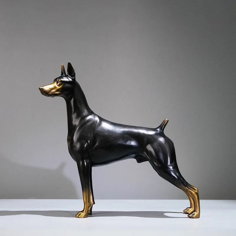 Doberman Bronze Statue