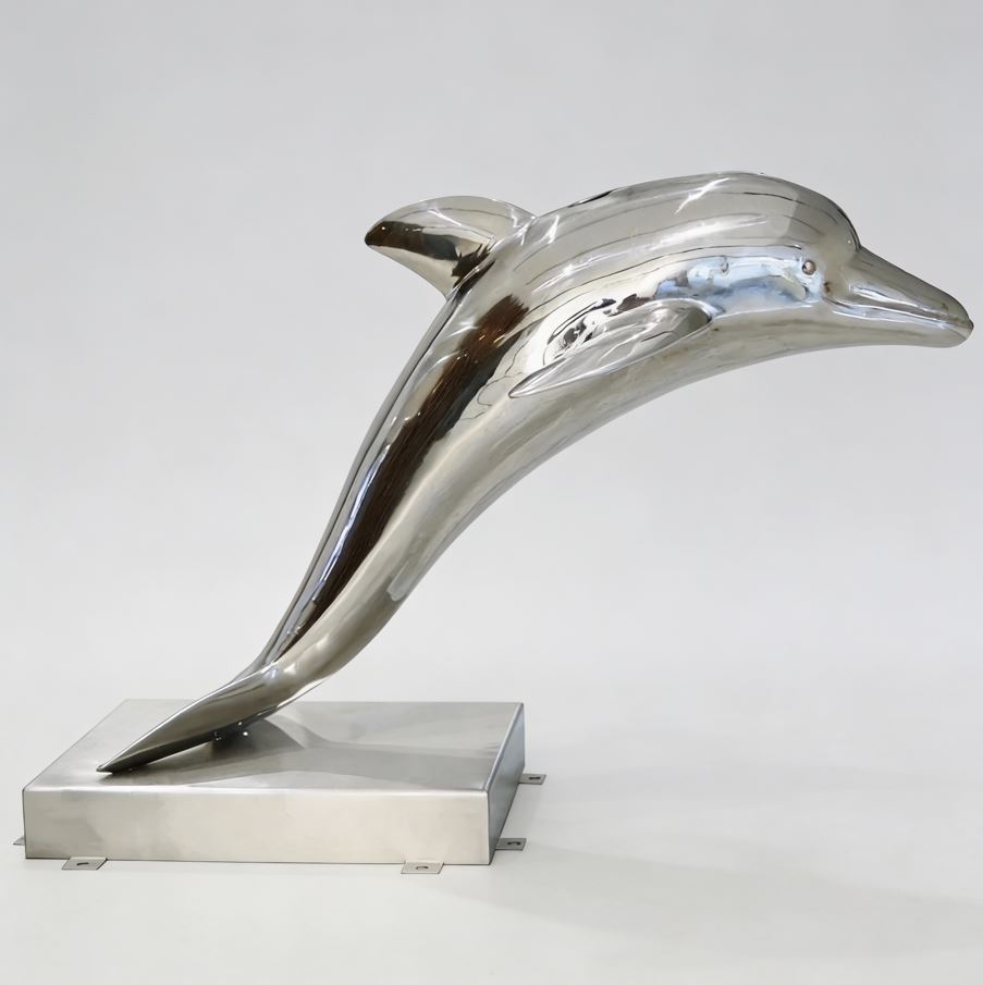Metal Dolphin Sculpture