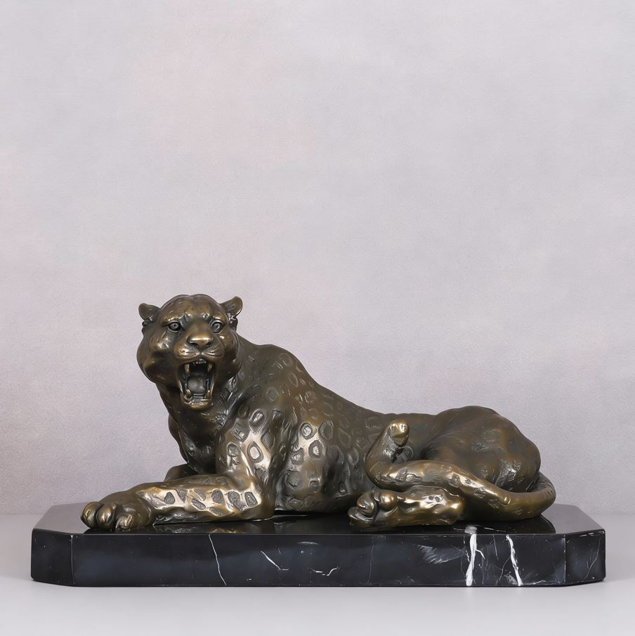 Roaring Leopard Statue