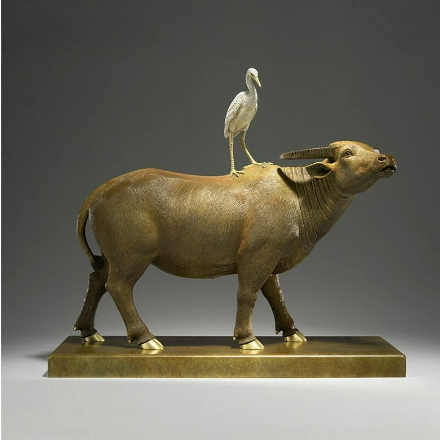 Copper Buffalo Sculpture