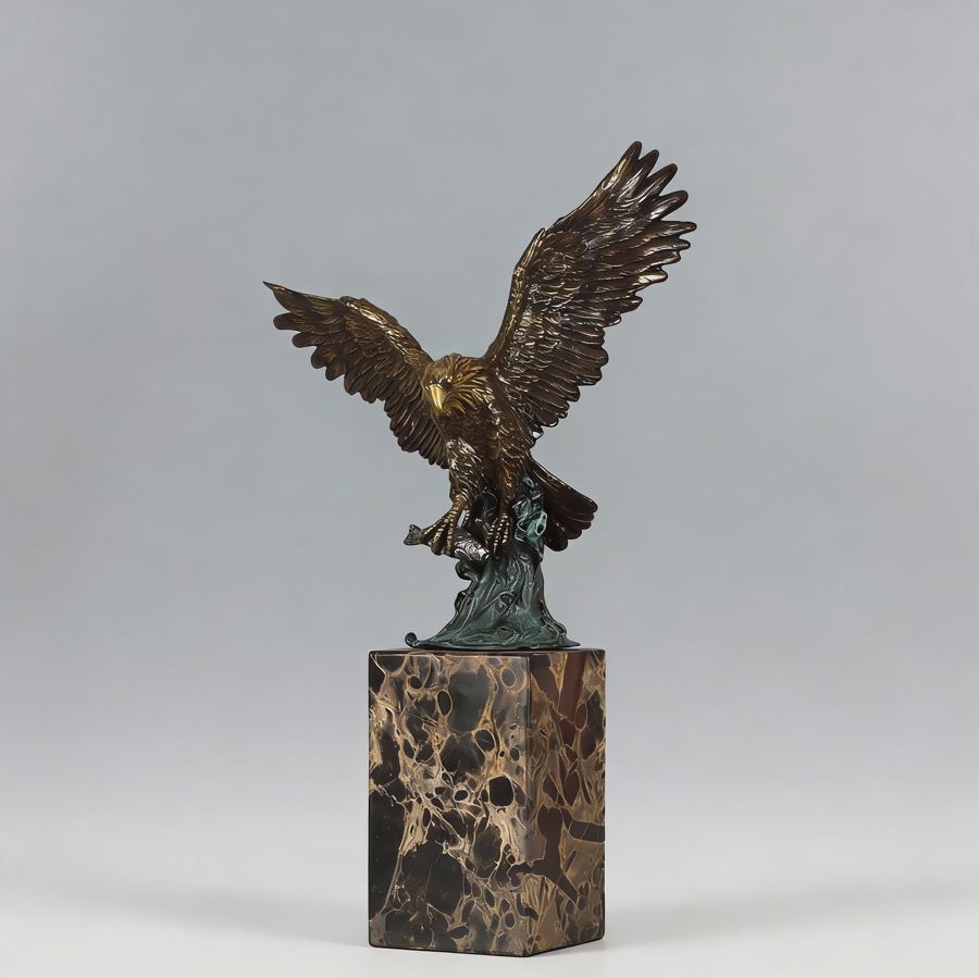 Small Bronze Eagle Statue