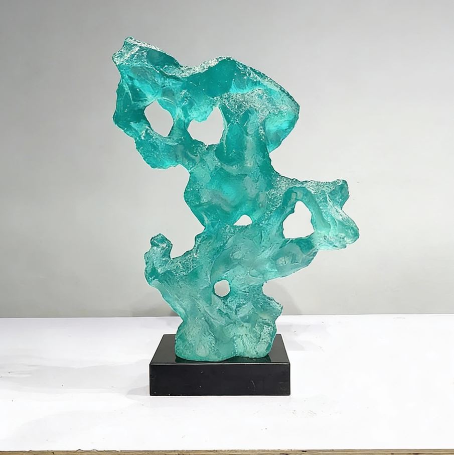 Turquoise Glass Sculpture