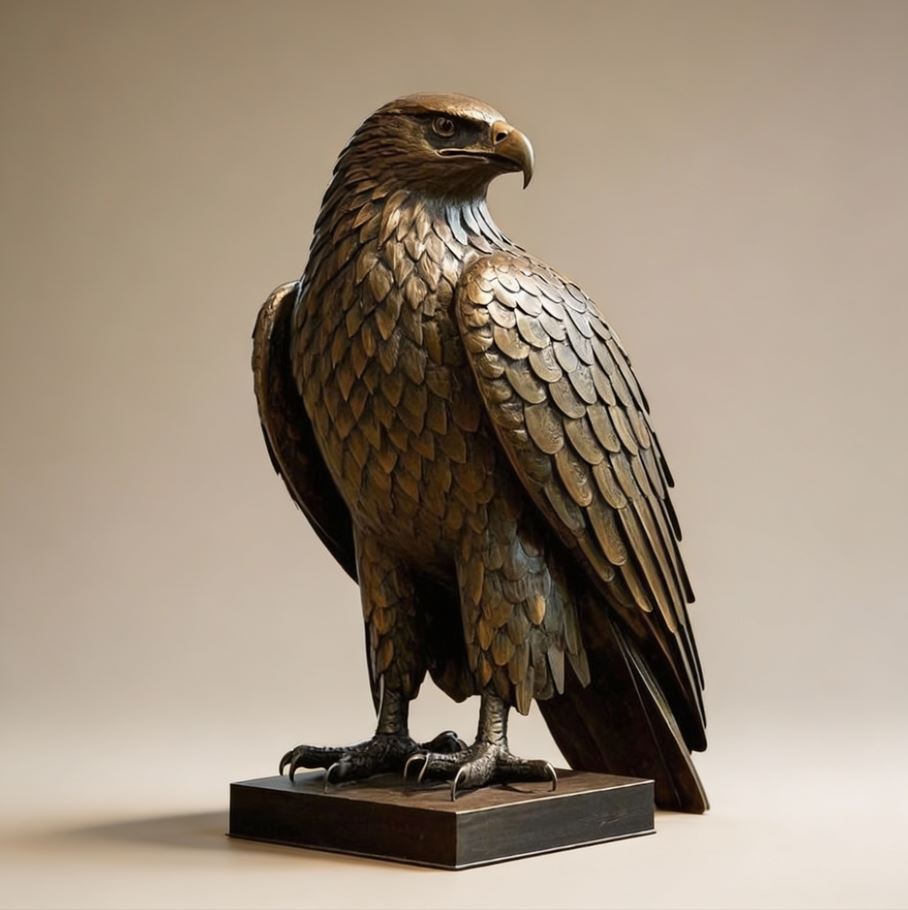 Bronze Falcon Sculpture