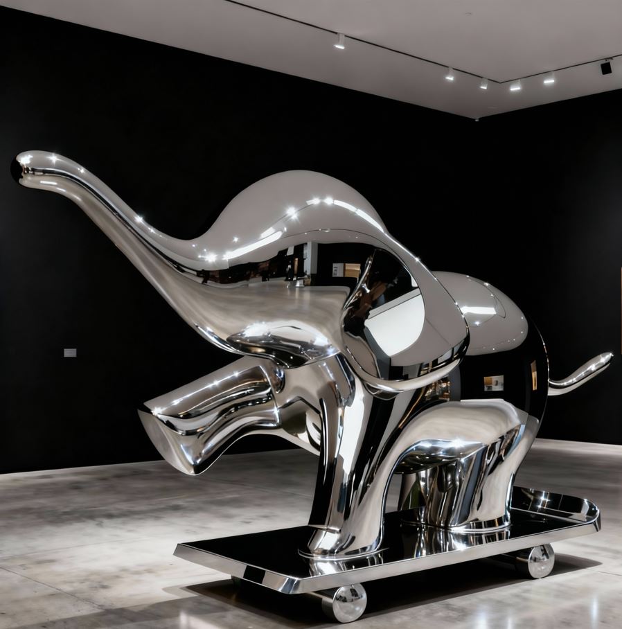Metal Elephant Sculpture