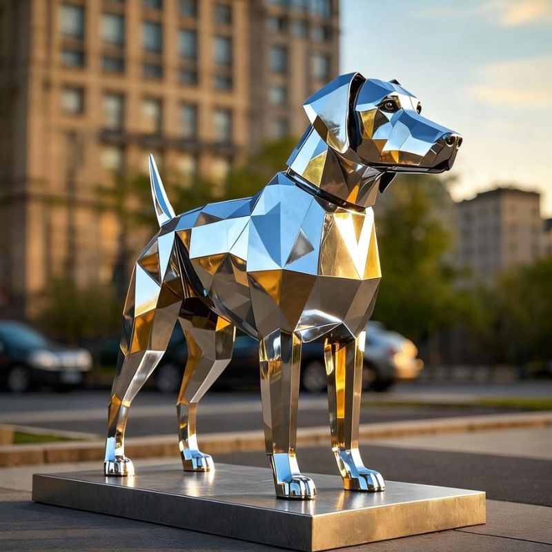 Large Metal Dog Sculpture Outdoor