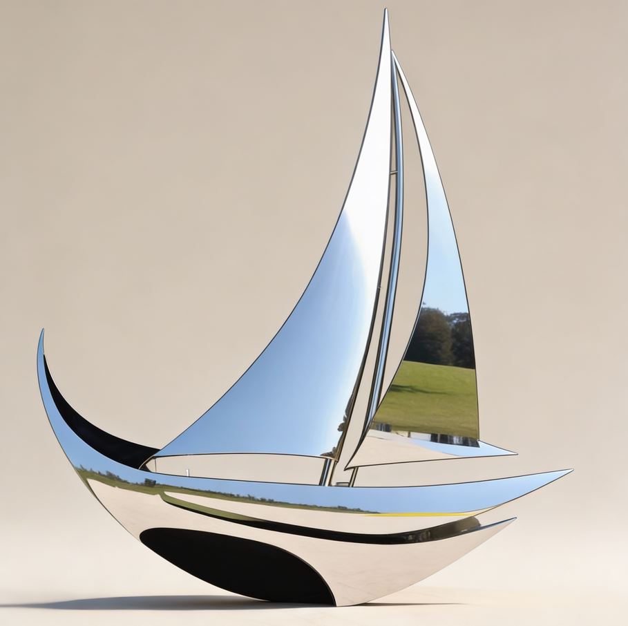 Metal Boat Statue