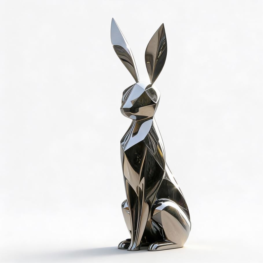 Metal Bunny Statue