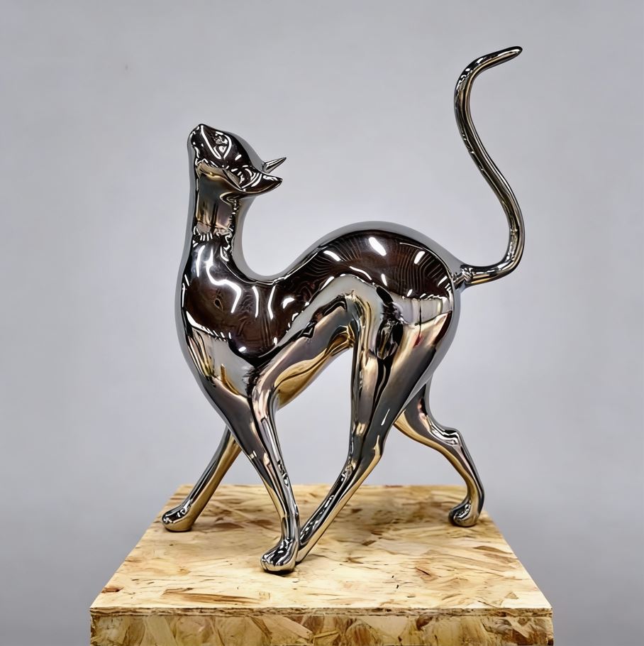 Metal Cat Art Sculpture