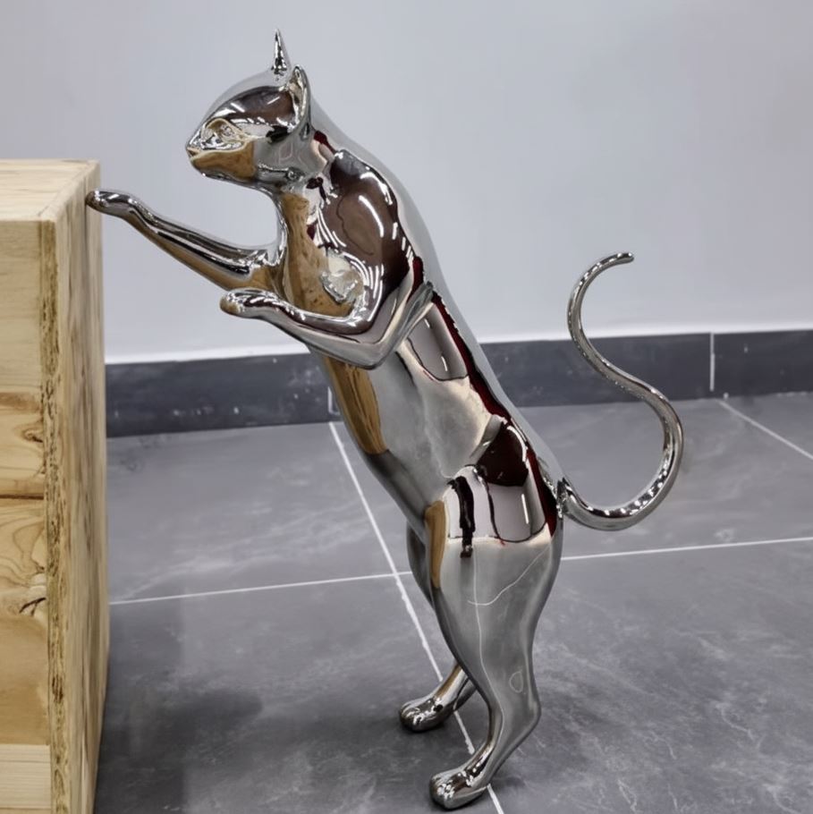 Metal Cat Sculpture