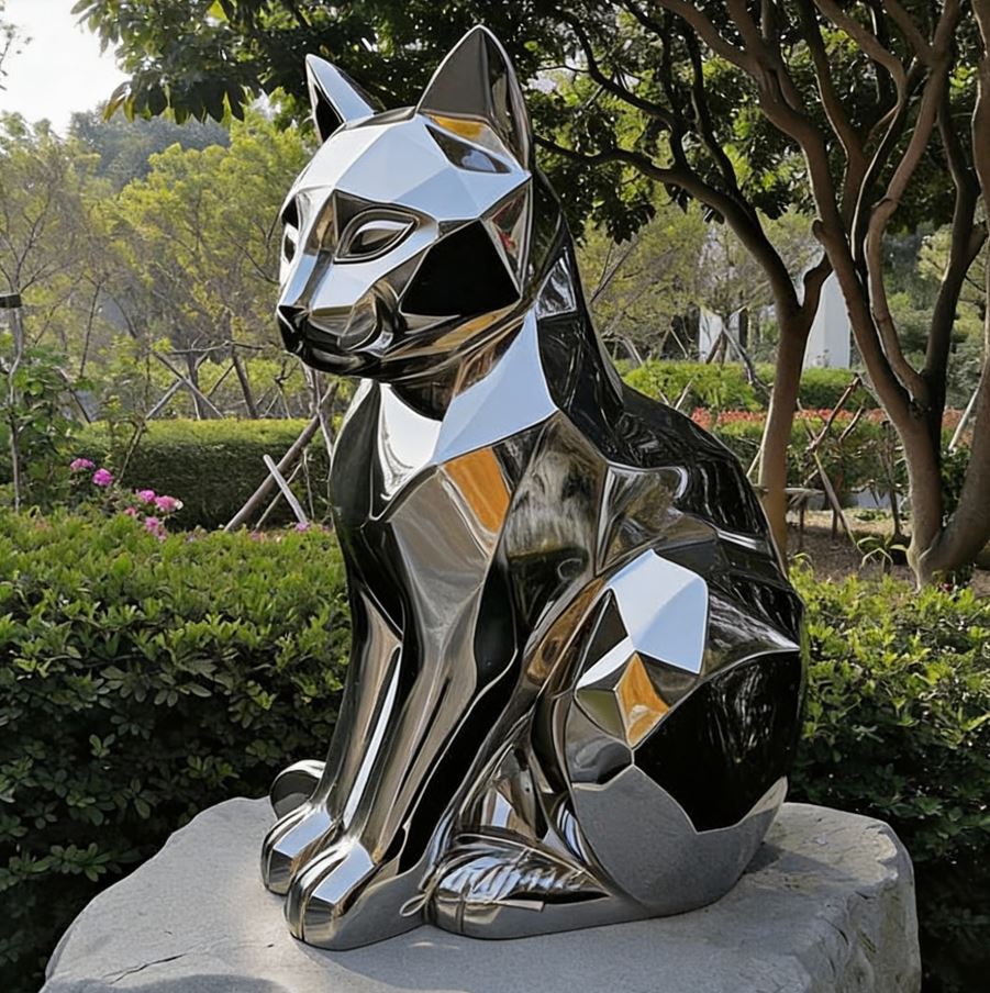 Metal Cat Statue