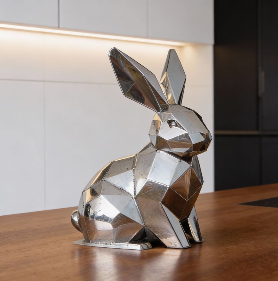 Metal Rabbit Sculpture