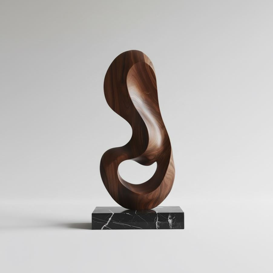 Modern Abstract Wood Sculpture