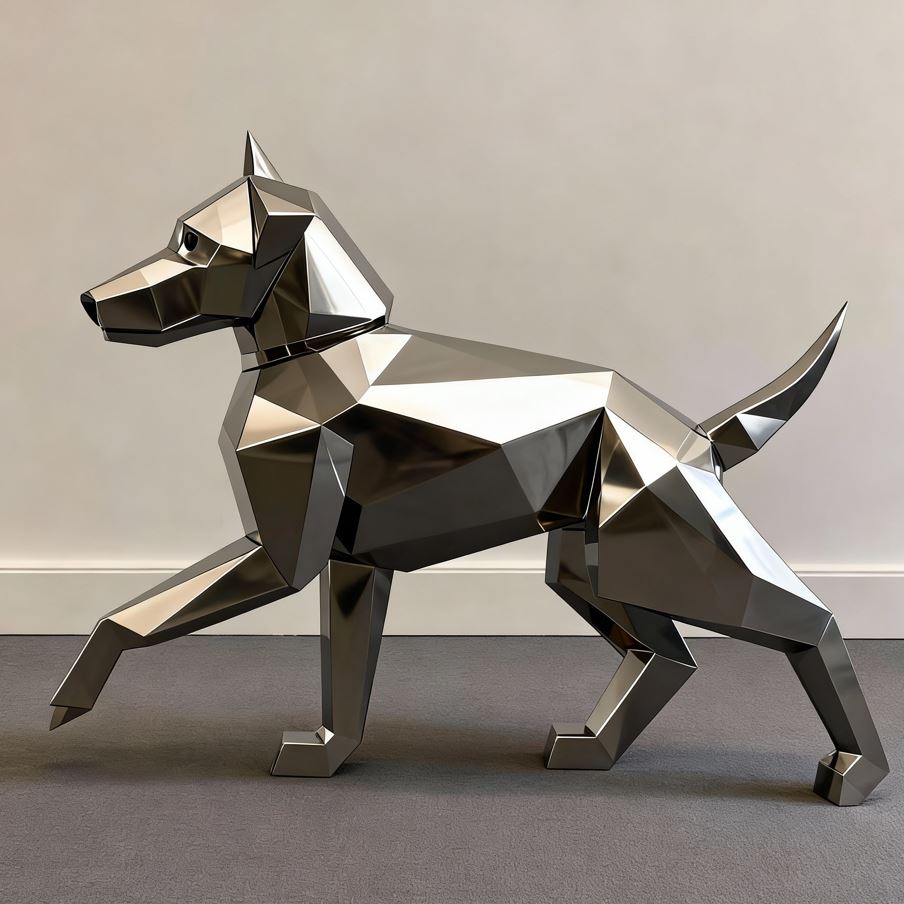 Outdoor Metal Dog Garden Art