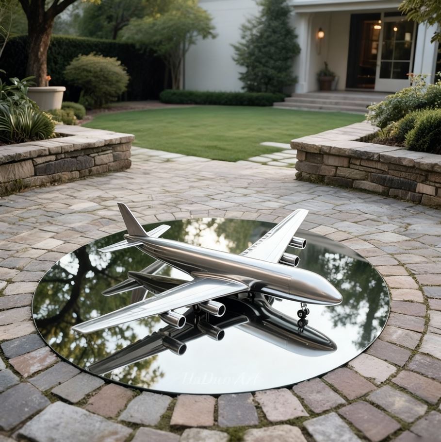 Stainless Steel Airplane Sculpture