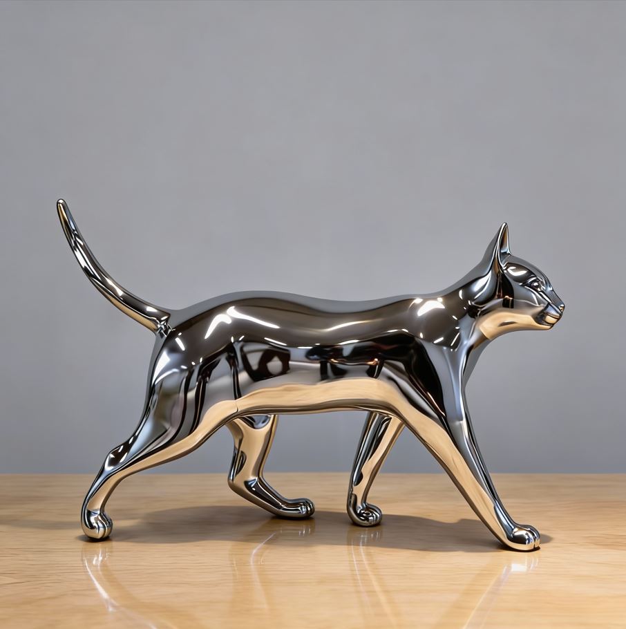 Stainless Steel Cat Sculpture