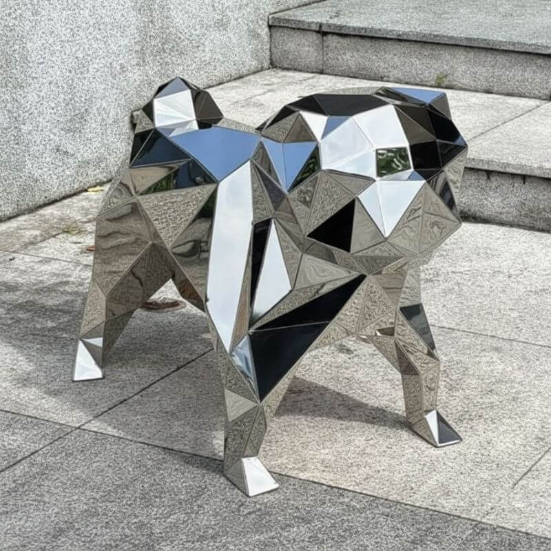 Stainless Steel Dog Sculpture