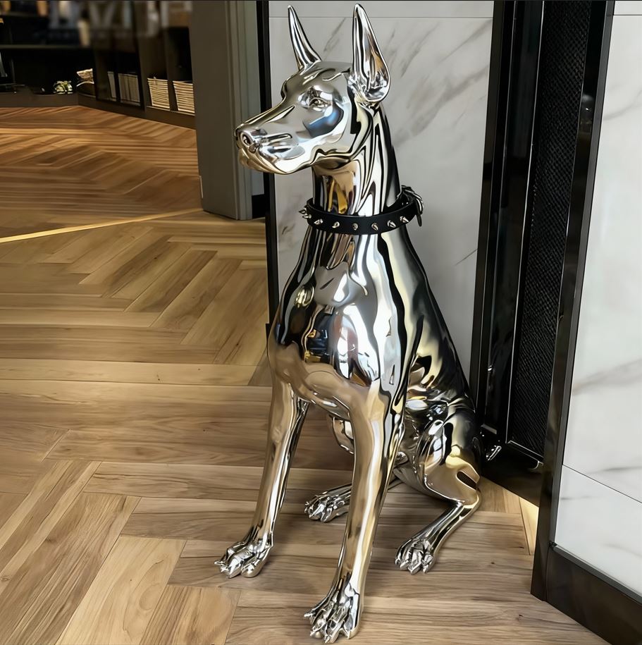 Stainless Steel Dog Sculpture