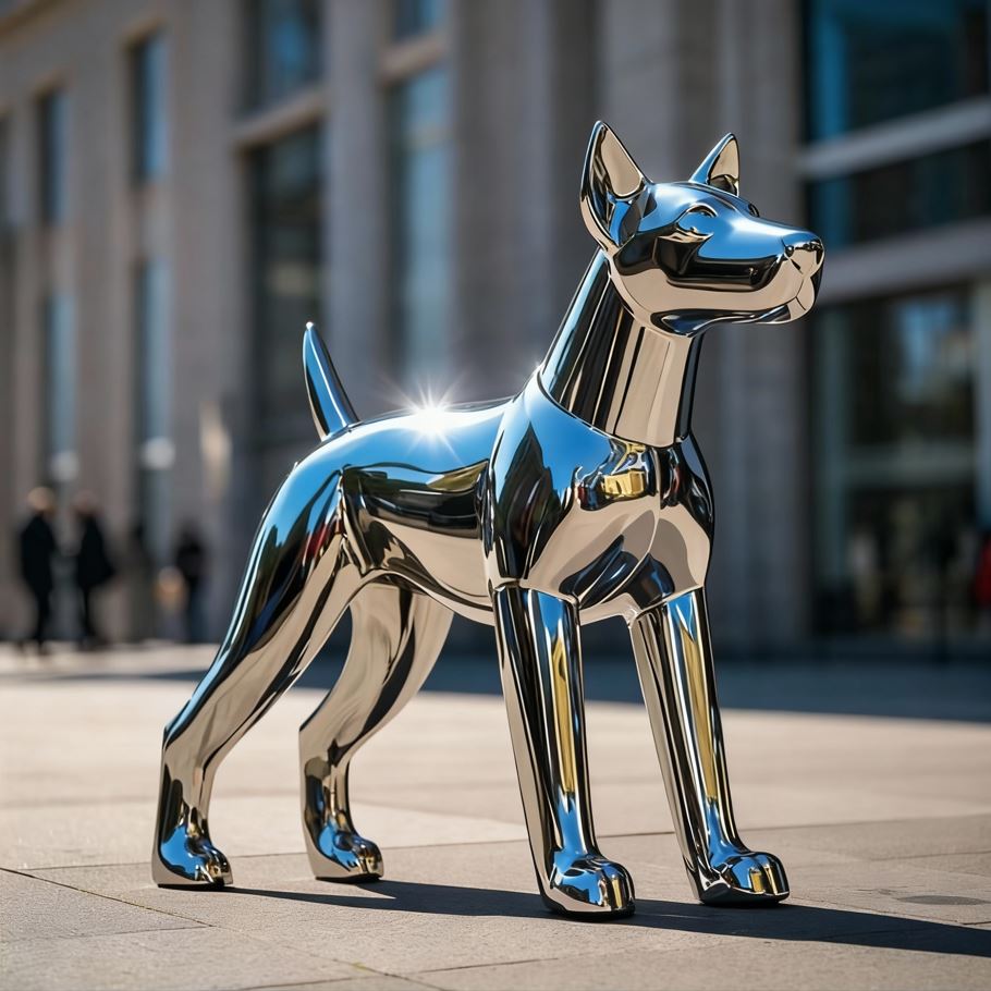 Stainless Steel Dog Statue