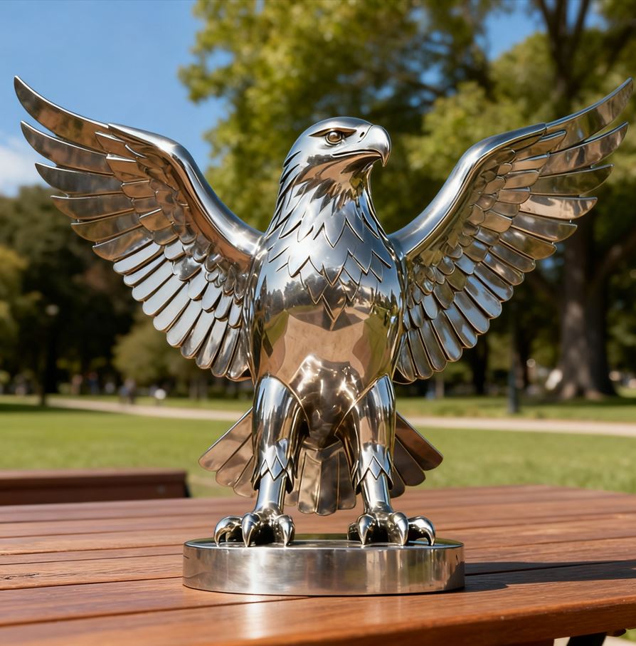 Stainless Steel Eagle Sculpture