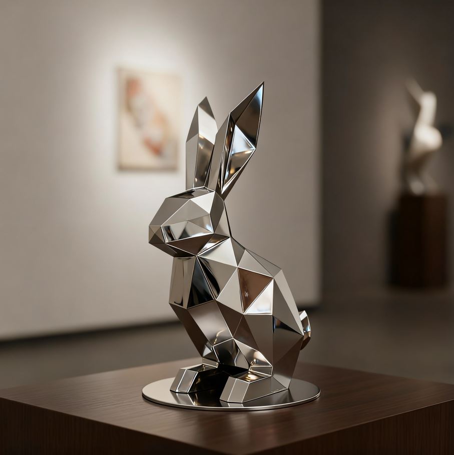 Stainless Steel Rabbit Art
