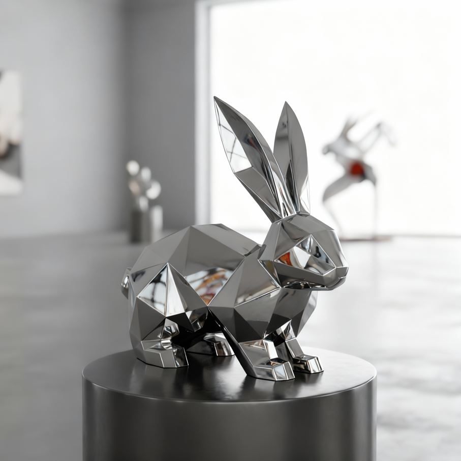 Stainless Steel Rabbit Sculpture