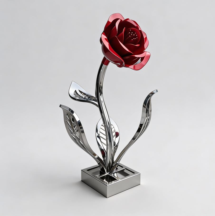 Stainless Steel Rose Sculpture