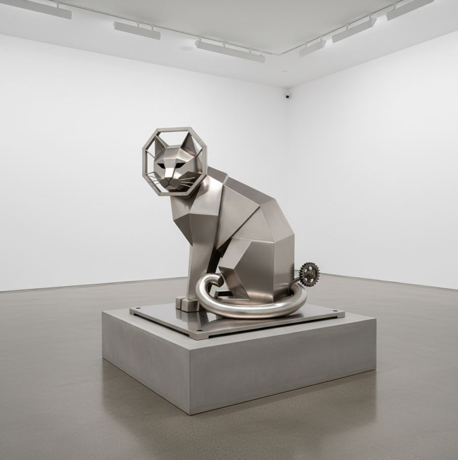 Steel Cat Statue