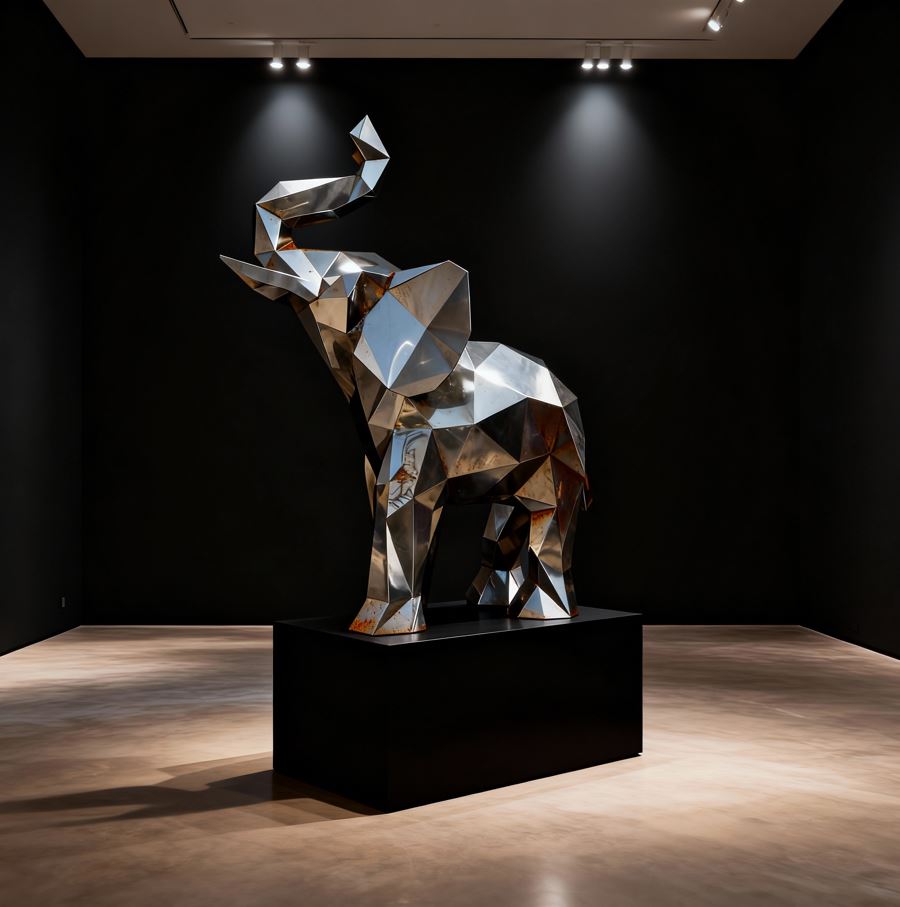 Steel Elephant Statue